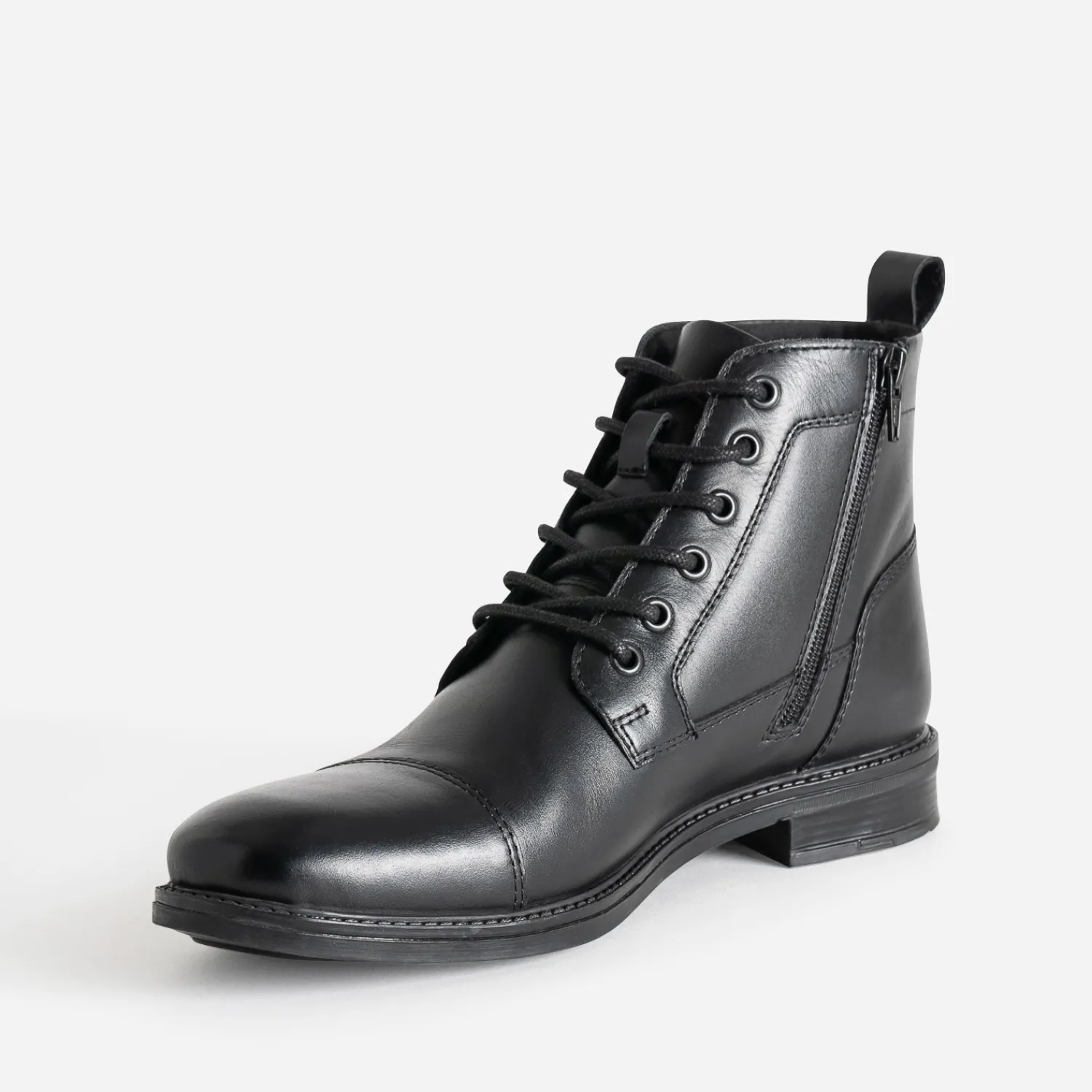 Eram Boots^Boots à lacet en cuir NOIR