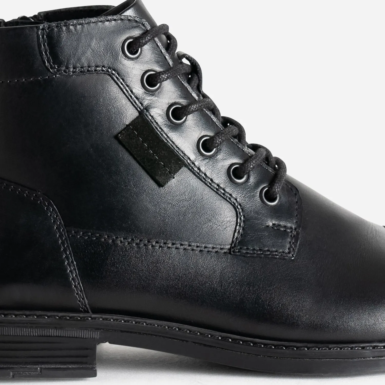 Eram Boots^Boots à lacet en cuir NOIR
