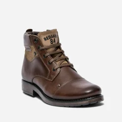 Redskins Boots^Boots à lacet marron en cuir COGNAC