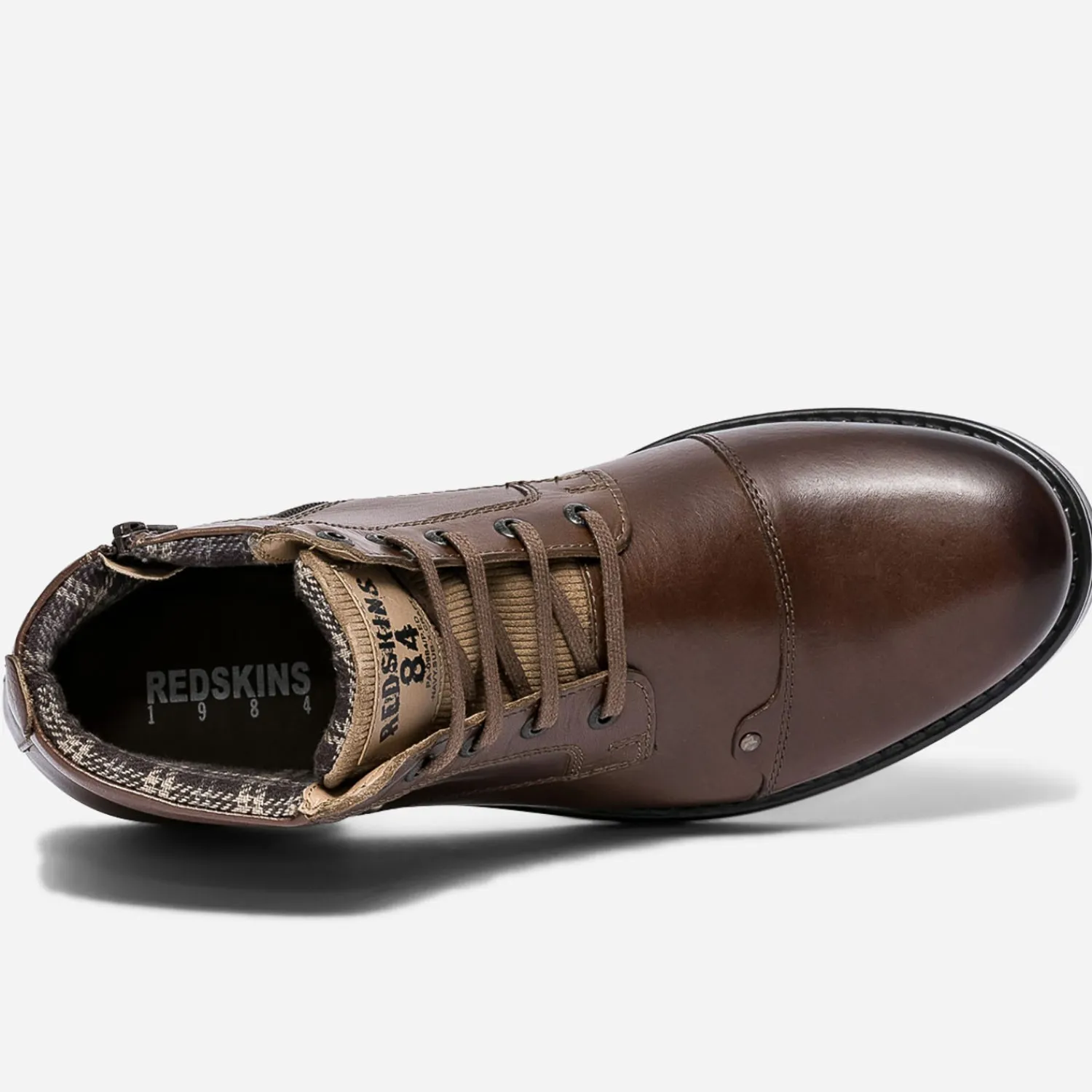 Redskins Boots^Boots à lacet marron en cuir COGNAC