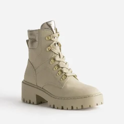 Texto Boots^Boots à lacet à col métallisé BEIGE