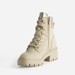 Texto Boots^Boots à lacet à col métallisé BEIGE