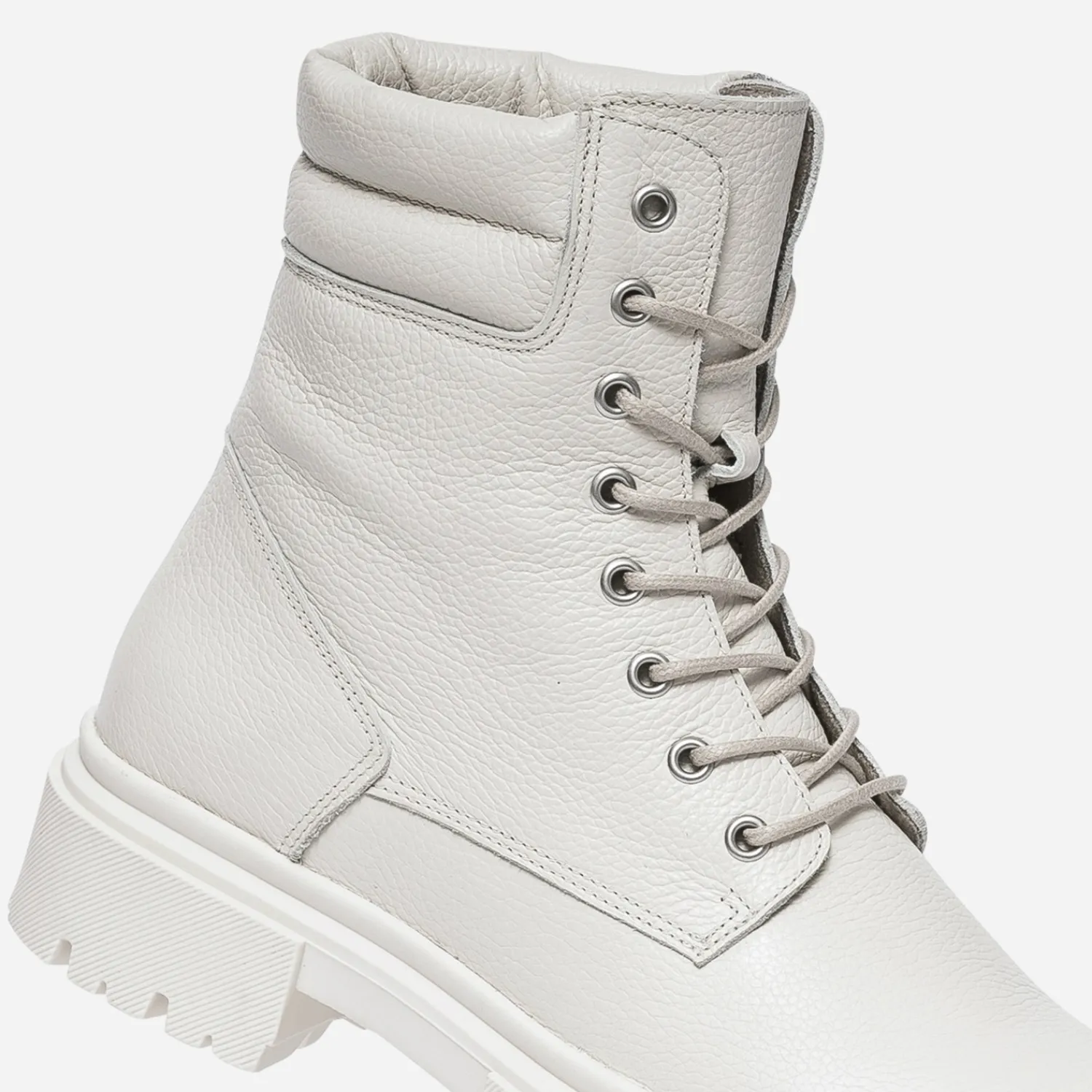 Texto Boots^Boots à lacet écru éco-conçu en cuir BEIGE