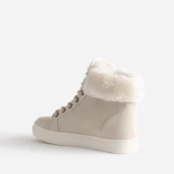 Eram Baskets^Boots beige clair fourrée ECRU