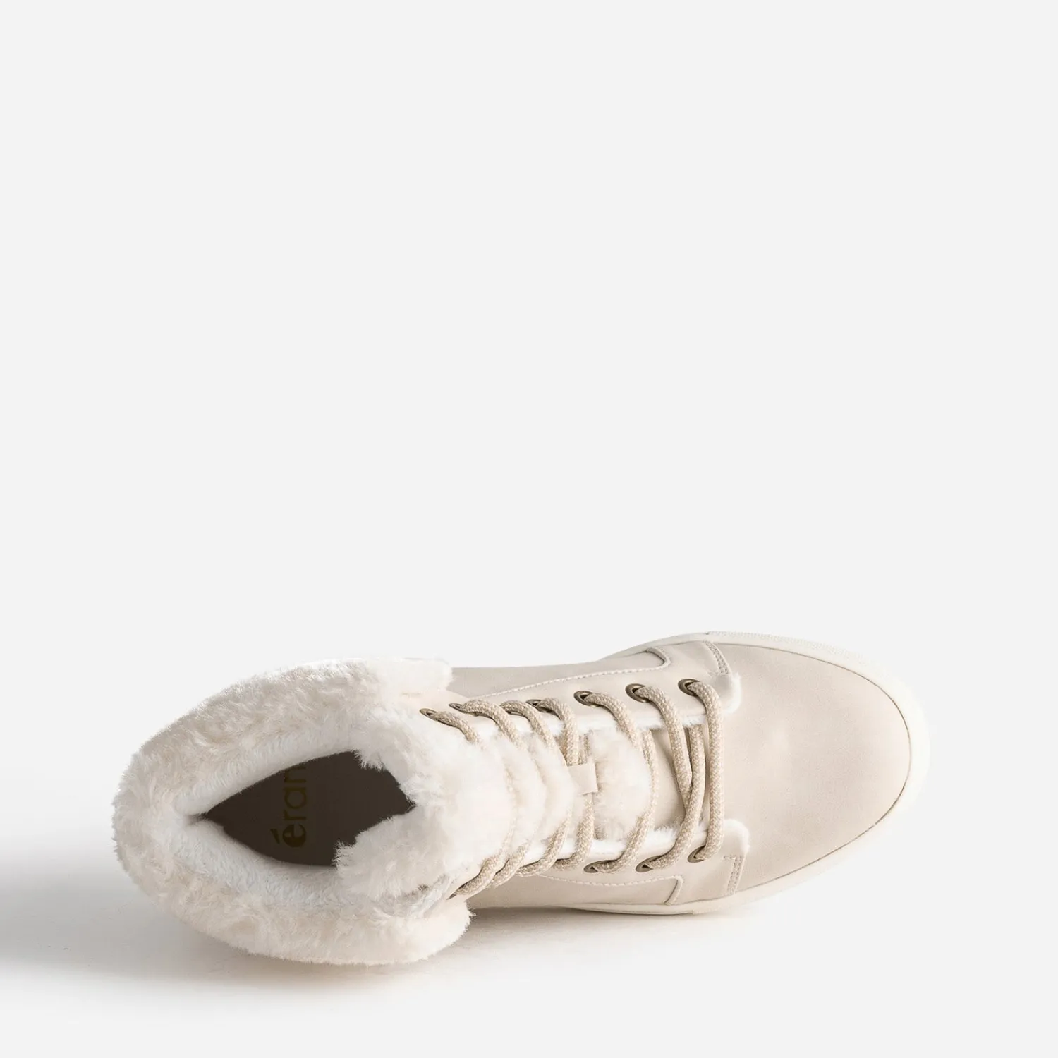 Eram Baskets^Boots beige clair fourrée ECRU