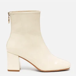 Eram Boots^Boots blanc cassé verni à zip arrière BEIGE