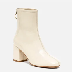 Eram Boots^Boots blanc cassé verni à zip arrière BEIGE