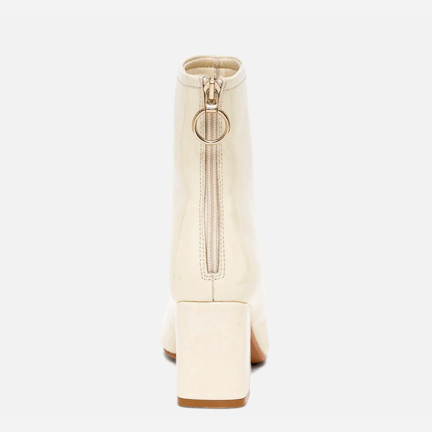 Eram Boots^Boots blanc cassé verni à zip arrière BEIGE