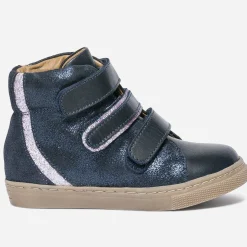 Buggy Boots^Boots marine en cuir à scratchs BLEU