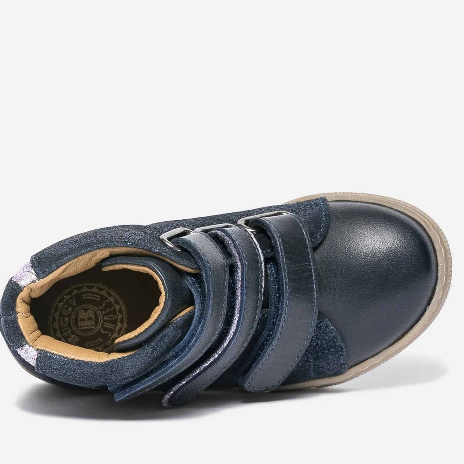 Buggy Boots^Boots marine en cuir à scratchs BLEU