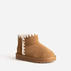 Buggy Chaussons|Boots^Boots cuir velours fourré CAMEL