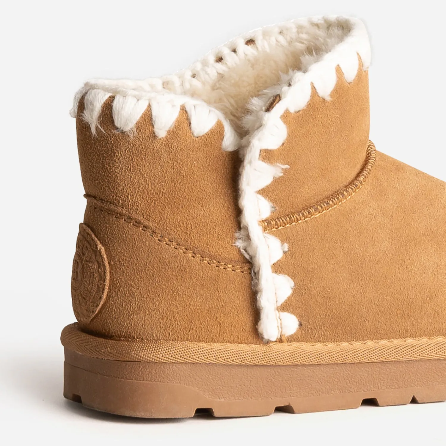 Buggy Chaussons|Boots^Boots cuir velours fourré CAMEL