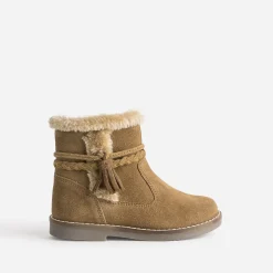 Buggy Boots^Boots en cuir velours bord fourré CAMEL