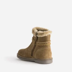 Buggy Boots^Boots en cuir velours bord fourré CAMEL