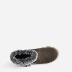 Buggy Boots^Boots cuir velours à bord fourré MARRON