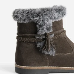 Buggy Boots^Boots cuir velours à bord fourré MARRON