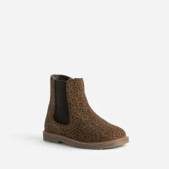 Buggy Boots^Boots cuir velours motif léopard MARRON