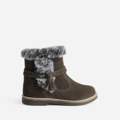 Buggy Boots^Boots en cuir velours bord fourré MARRON