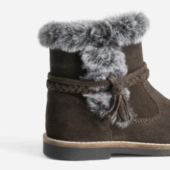Buggy Boots^Boots en cuir velours bord fourré MARRON
