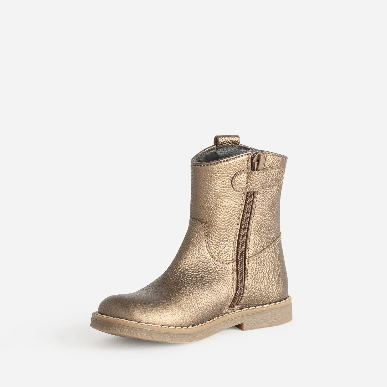 Buggy Boots^Boots métallisé en cuir à franges MARRON