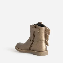 Buggy Boots^Boots métallisé en cuir à franges MARRON