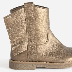 Buggy Boots^Boots métallisé en cuir à franges MARRON