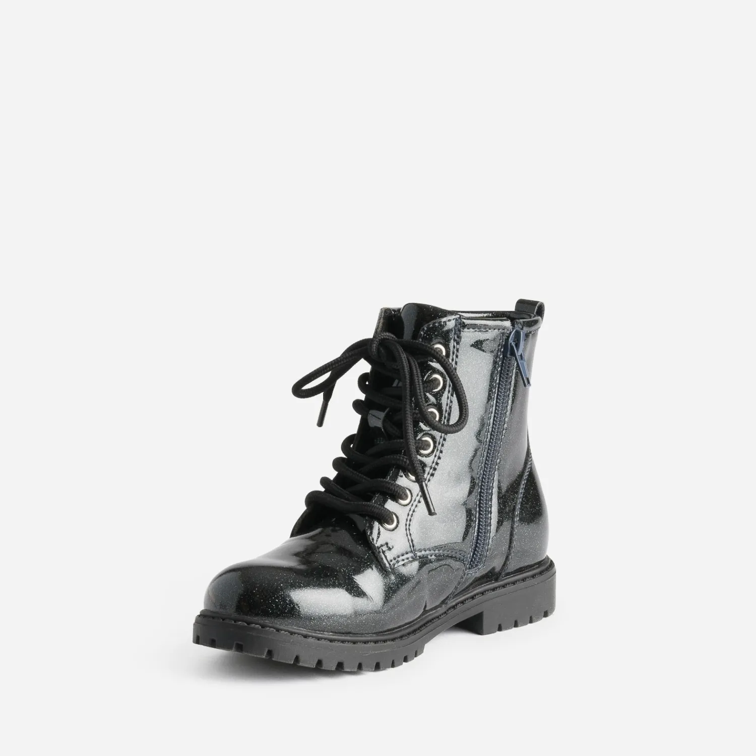 Buggy Boots^Boots pailleté à lacet NOIR