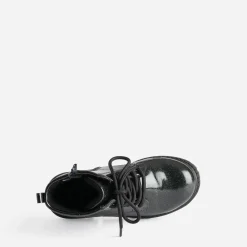 Buggy Boots^Boots pailleté à lacet NOIR