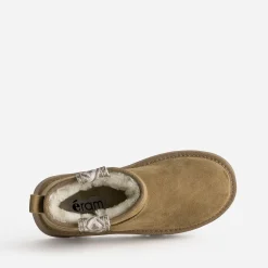 Eram Chaussons^Boots cuir velours fourré à plateforme CAMEL