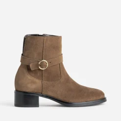 Eram Boots^Boots cuir velours avec boucle CAMEL