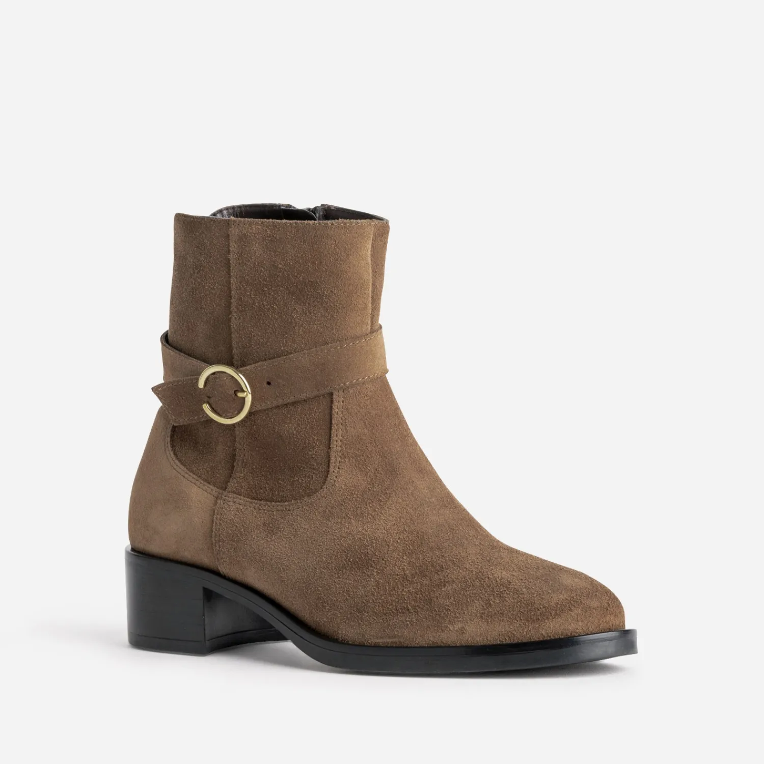 Eram Boots^Boots cuir velours avec boucle CAMEL