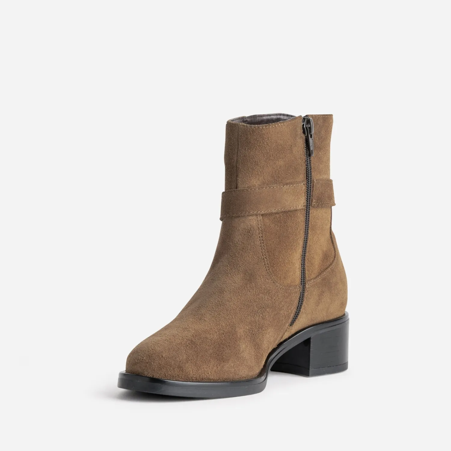 Eram Boots^Boots cuir velours avec boucle CAMEL
