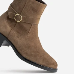 Eram Boots^Boots cuir velours avec boucle CAMEL