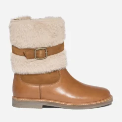 Eram Boots^Boots en cuir avec empiècement amovible CAMEL