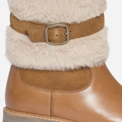 Eram Boots^Boots en cuir avec empiècement amovible CAMEL