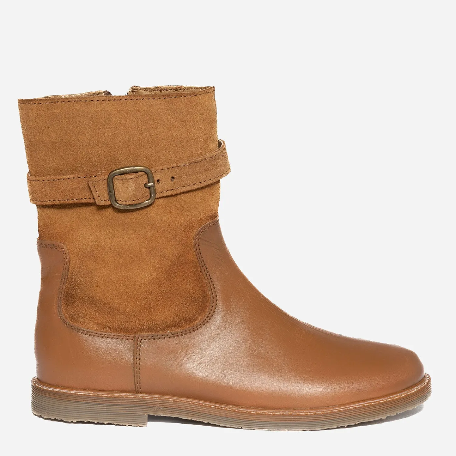 Eram Boots^Boots en cuir avec empiècement amovible CAMEL