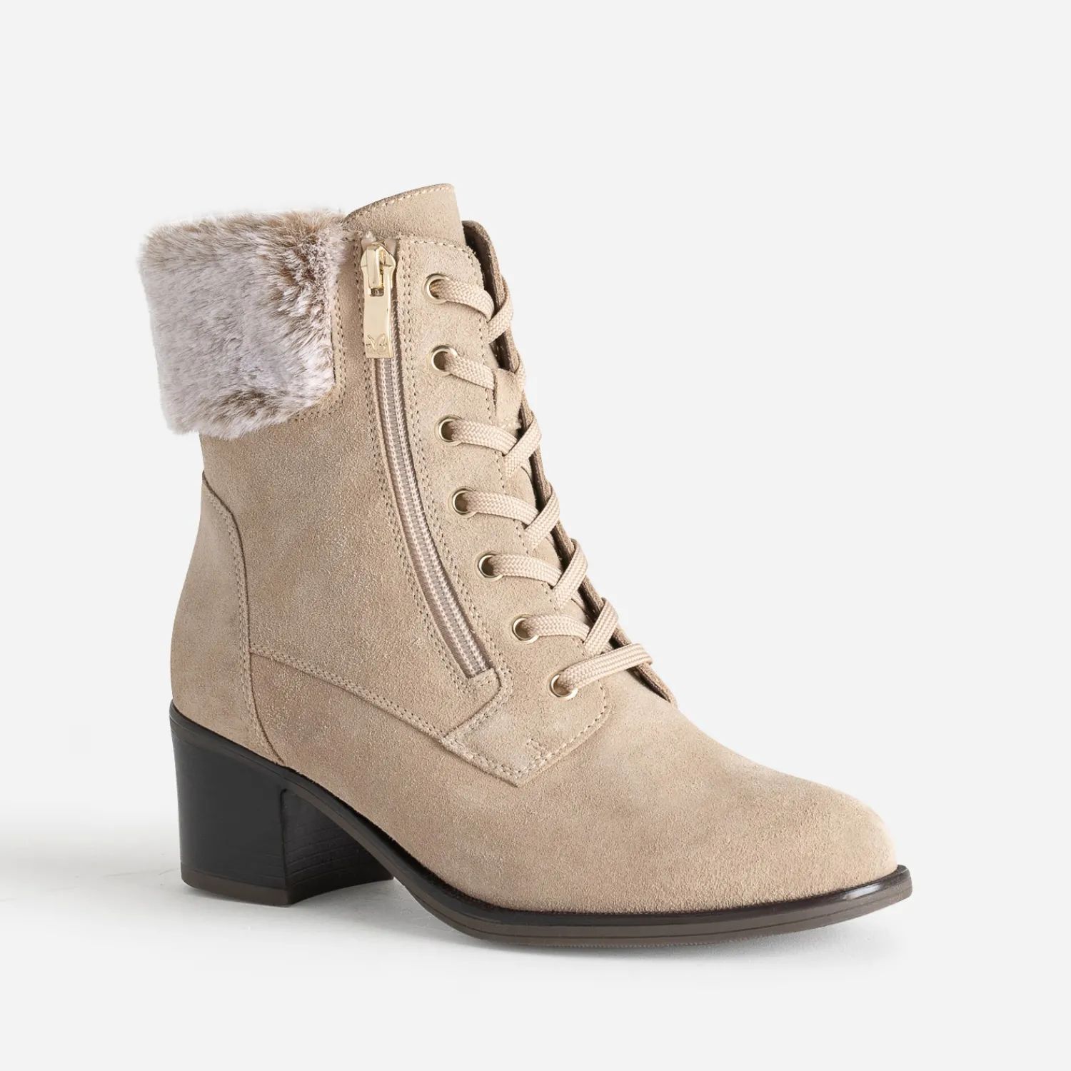 Caprice Boots^Boots cuir velours BEIGE