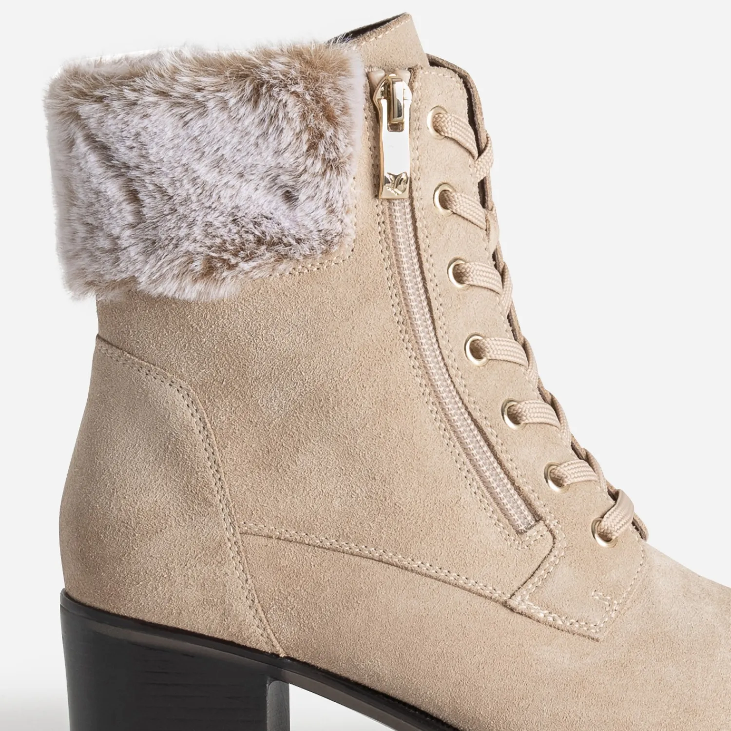 Caprice Boots^Boots cuir velours BEIGE