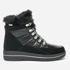 Caprice Boots^Boots bi matière fourré NOIR