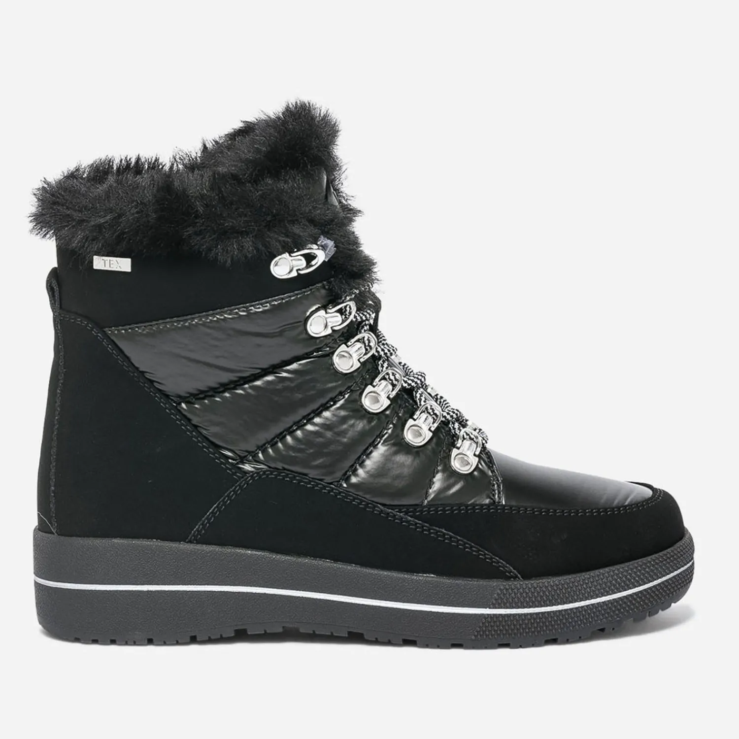 Caprice Boots^Boots bi matière fourré NOIR