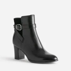 Caprice Boots^Boots en cuir et cuir velours NOIR