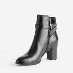 Caprice Boots^Boots en cuir et cuir velours NOIR