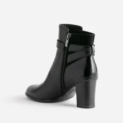 Caprice Boots^Boots en cuir et cuir velours NOIR