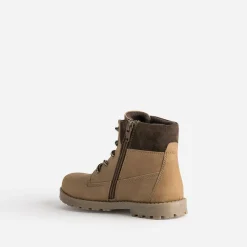 Buggy Chaussures Montantes^Boots éco-conçu camel en cuir et textile marron COGNAC