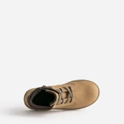 Buggy Chaussures Montantes^Boots éco-conçu camel en cuir et textile marron COGNAC