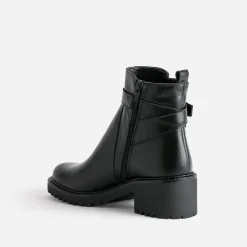 Eram Boots^Boots éco-conçu cuir à semelle crantée NOIR