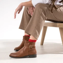 Eram Boots^Boots avec bride cheville COGNAC
