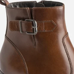 Eram Boots^Boots éco-conçu en cuir détails surpiqûres COGNAC