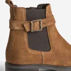 Eram Boots^Boots cognac en cuir velours CAMEL