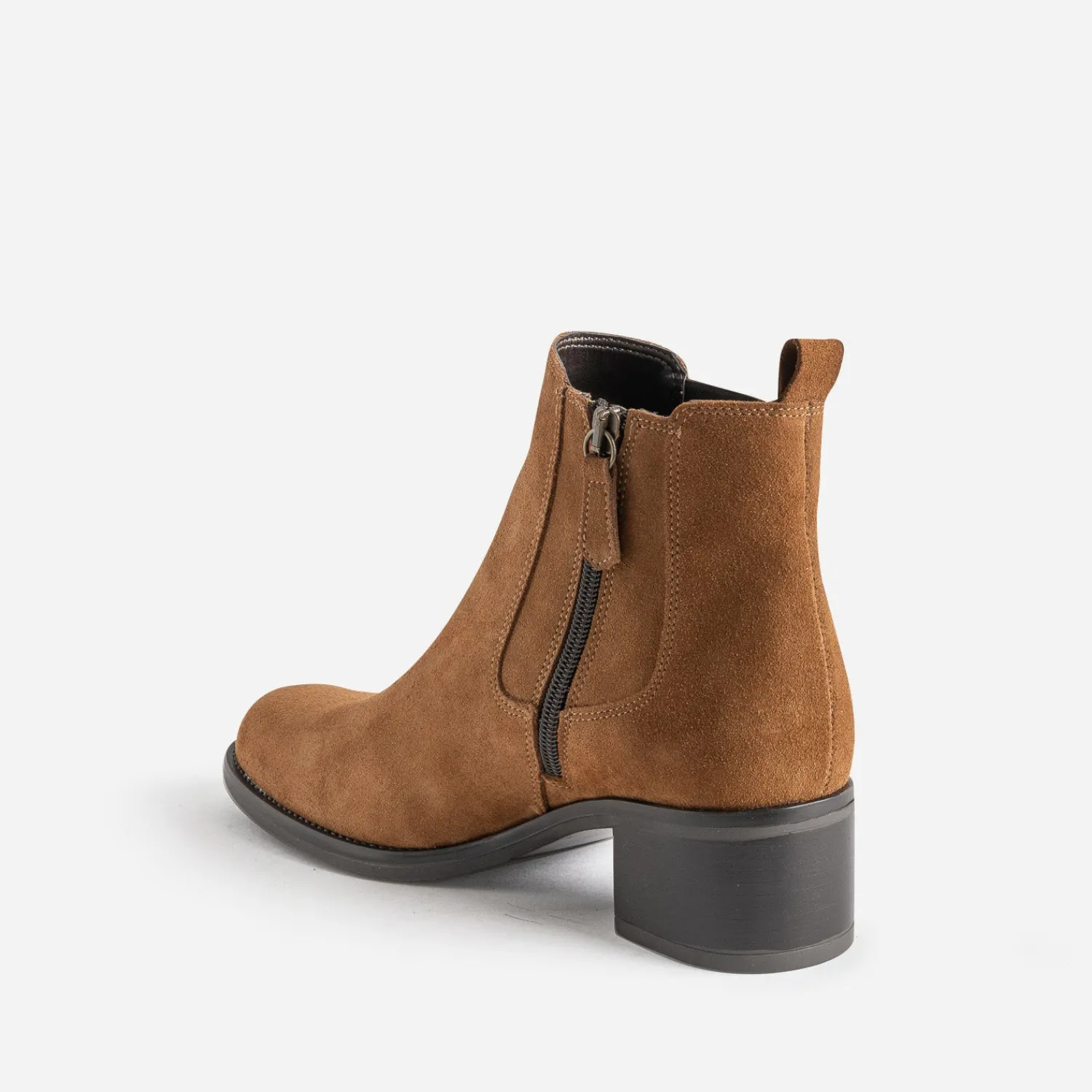 Eram Boots^Boots cognac en cuir velours TAUPE